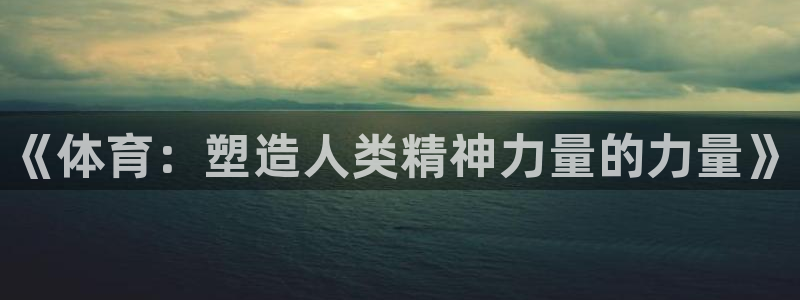 利记官方正版app娱乐首页网站大全：《体育：塑造人类